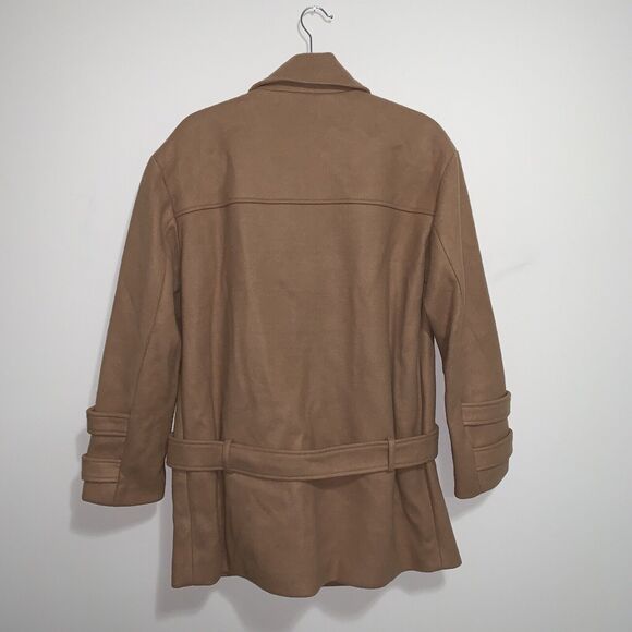 Badgley Mischa Coat Rosalie Notch Collar Camel Brown M New $268 Belted Designer - Picture 6 of 13